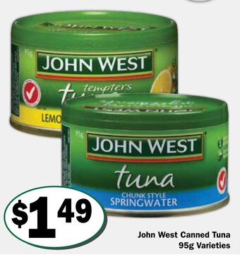 Friendly Grocer John West Canned Tuna 95g Varieties offer