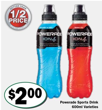 Friendly Grocer Powerade Sports Drink 600ml Varieties offer