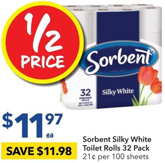 Ritchies Sorbent Silky White Toilet Rolls 32 Pack offer