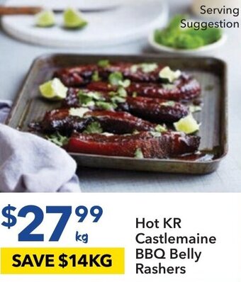 Ritchies Hot KR Castlemaine BBQ Belly Rashers offer