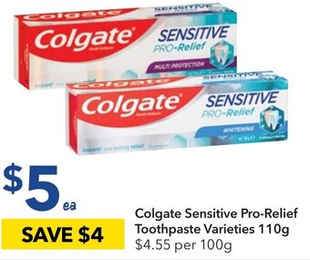 Ritchies Colgate Sensitive Pro-Relief Toothpaste Varieties 110g offer