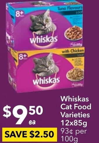 Ritchies Whiskas Cat Food Varieties 12x85g offer