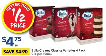 Ritchies Bulla Creamy Classics Varieties 4 Pack ` offer