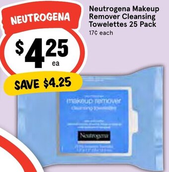 IGA Neutrogena Makeup Remover Cleansing Towelettes 25 Pack offer