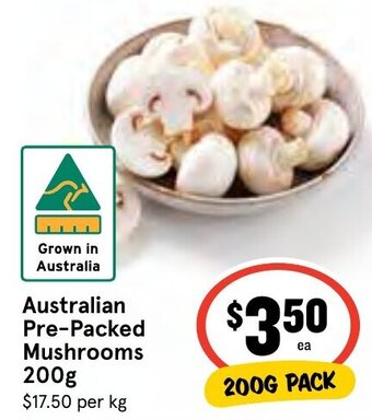 IGA Australian Pre-Packed Mushrooms 200g offer