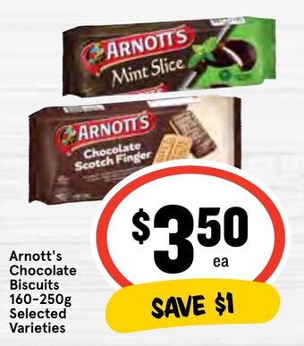 IGA Arnott's Chocolate Biscuits 160-250g Selected Varieties offer
