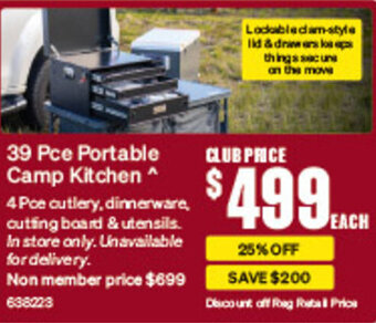 SuperCheap Auto 39 Pce Portable Camp Kitchen offer