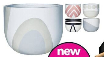 Cheap as Chips painted cement pot offer