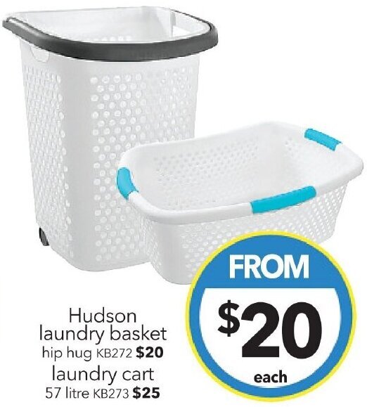 Hudson laundry basket hip hug KB272 offer at Cheap as Chips