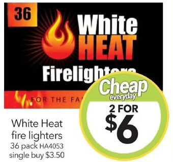 Cheap as Chips White Heat fire lighters 36 pack HA4053 offer