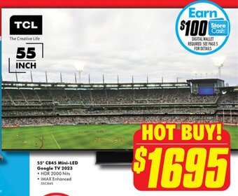 The Good Guys 55" C845 Mini-LED Google TV 2023 offer