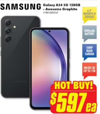 The Good Guys SAMSUNG Galaxy A54 5G 128GB - Awesome Graphite offer