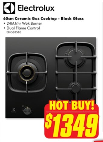 The Good Guys 60cm Ceramic Gas Cooktop - Black Glass offer