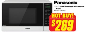 The Good Guys Panasonic 32L 1100W Inverter Microwave - White offer