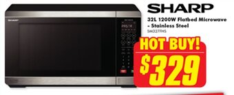 The Good Guys SHARP 32L 1200W Flatbed Microwave - Stainless Steel offer