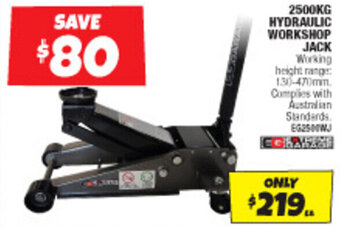 Autobarn 2500KG HYDRAULIC WORKSHOP JACK offer