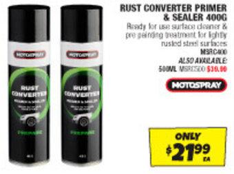 Autobarn RUST CONVERTER PRIMER & SEALER 400G offer