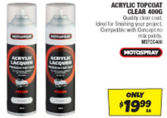 ACRYLIC TOPCOAT CLEAR 400G