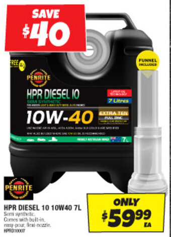 Autobarn HPR DIESEL 10 10W40 7L offer