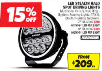 Autobarn LED STEALTH HALO SPOT DRIVING LIGHTS offer