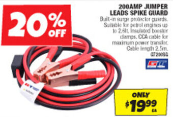 Autobarn 200AMP JUMPER LEADS SPIKE GUARD offer