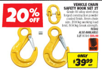Autobarn VEHICLE CHAIN SAFETY HOOK SET 2T offer