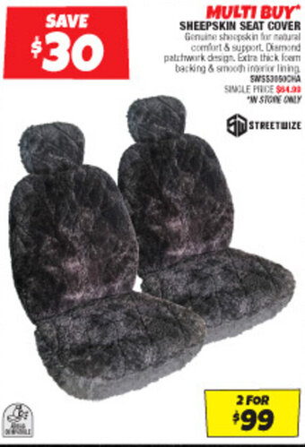 Autobarn SHEEPSKIN SEAT COVER offer