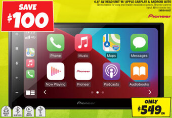 Autobarn 6.8" AV HEAD UNIT W/ APPLE CARPLAY & ANDROID AUTO offer