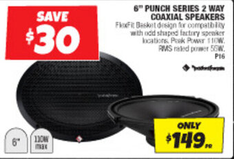 Autobarn 6" PUNCH SERIES 2 WAY COAXIAL SPEAKERS offer