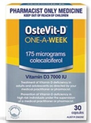 OsteVit-D Cat No. 353217. One-A-Week Vitamin D3 7000 IU, 30 Capsules