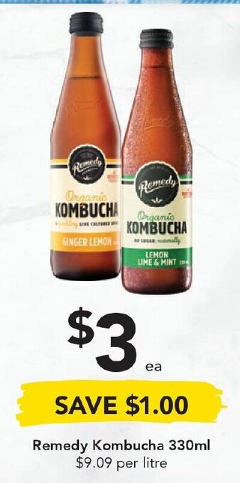 Drakes Remedy Kombucha 330ml offer