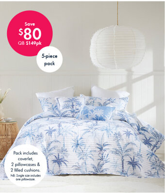 Tallis Palm coverlet pack by Habitat Cotton.