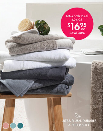 Pillow Talk Lotus bath towel offer