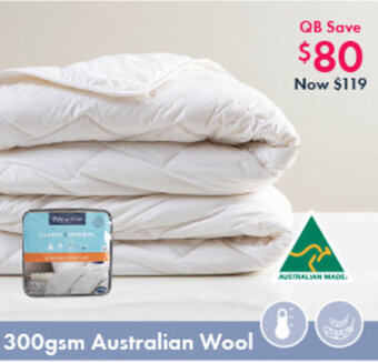 Pillow Talk Classic 300gsm Australian wool quilt by Woolstar offer