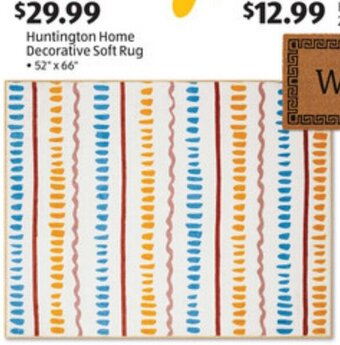 ALDI Huntington Home Decorative Soft Rug •52" x 66" offer