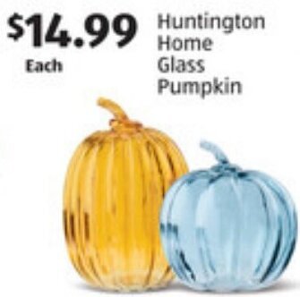 ALDI Huntington Home Glass Pumpkin offer