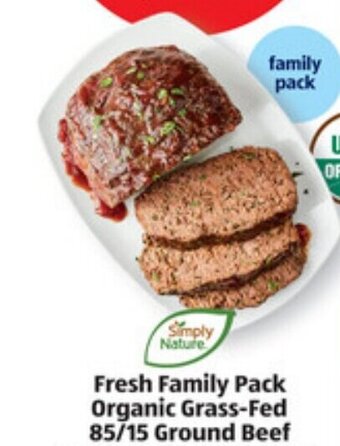 ALDI Fresh Family Pack Organic Grass-Fed 85/15 Ground Beef offer