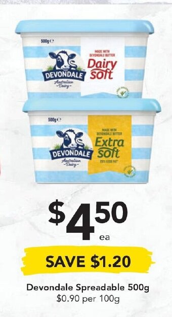 Drakes Devondale Spreadable 500g offer