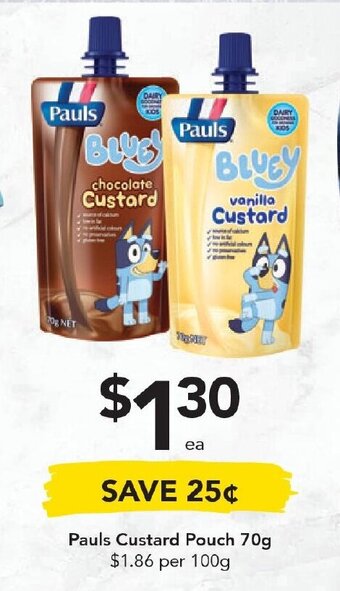 Drakes Pauls Custard Pouch 70g offer