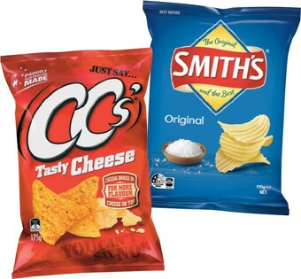 IGA Smith's Crinkle Cut or CC's Corn Chips 150-175g Selected Varieties offer