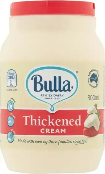 IGA Bulla Thickened Cream Regular or Light 300mL offer