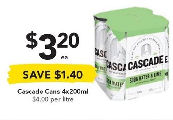 Drakes Cascade Cans 4x200ml offer