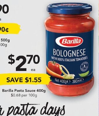 Drakes Barilla Pasta Sauce 400g offer