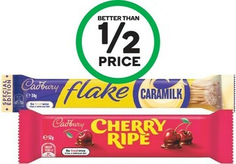 Woolworths Cadbury Medium Bars 30-60g offer