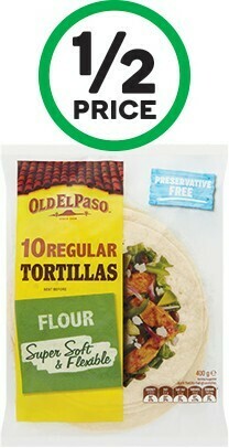 Woolworths Old El Paso Mexican Burrito Tortillas 400g Pk 10 offer