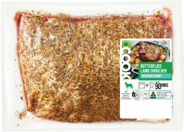 Woolworths COOK Butterflied Lamb Shoulder Marinated Varieties offer at