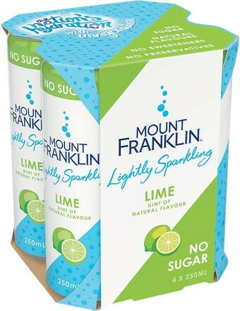 Woolworths Mount Franklin Lightly Sparkling 4 x 250ml offer