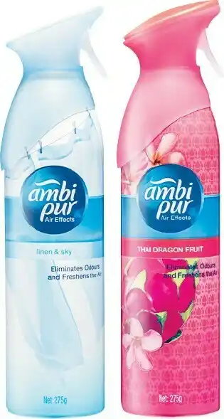 Woolworths Ambi Pur Air Effects Aerosol Air Freshener 275g or Car Mini Air Freshener offer