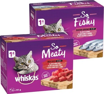 Woolworths Whiskas Oh So Wet Cat Food 12 x 85g offer