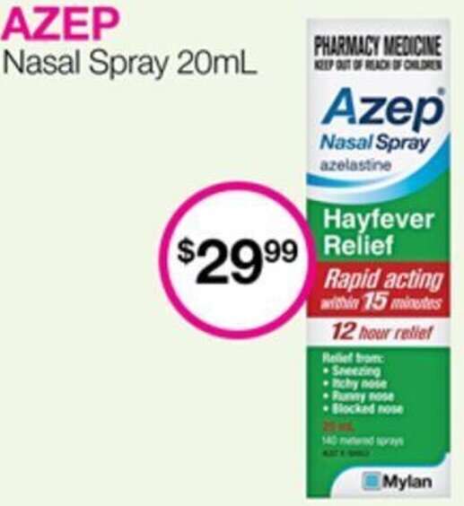 AZEP Nasal Spray 20mL offer at Priceline